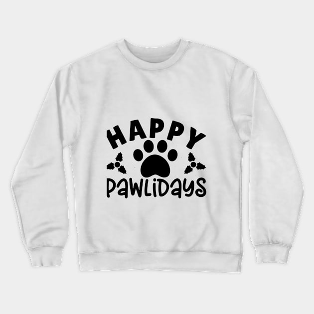 Happy Pawlidays Crewneck Sweatshirt by Designz4U